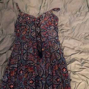 Colorful blue spaghetti strap dress
